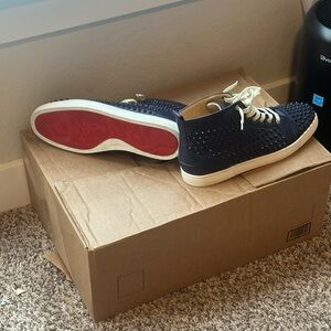 Christian Louboutin sneakers. Blue Louis Spikes #mostwanted